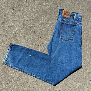 Vintage 90s Levi’s 505 regular fit straight leg Orange Tab Jeans  32x34